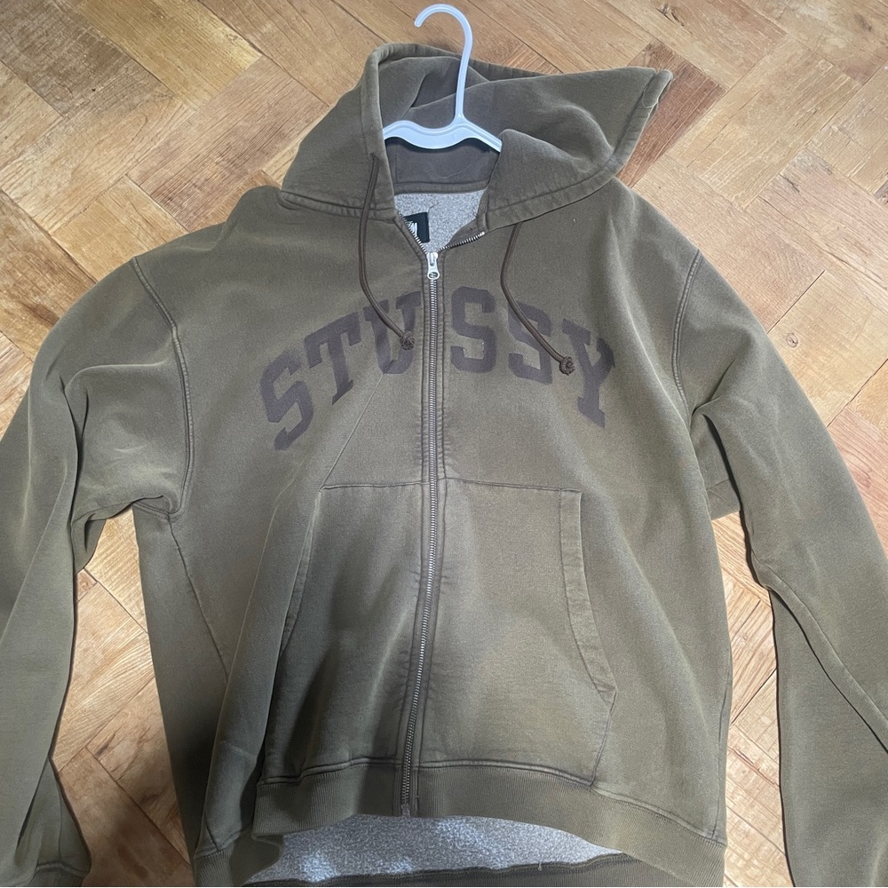 Stussy Olive Green Hoodie Jacket